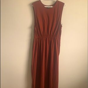 H&M Large Burnt Orange Maxi Sleeveless Dress
